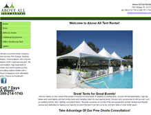 Tablet Screenshot of abovealltentrental.com